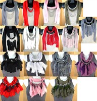 Colliers foulard Bijoux franges, plumes et chaines lots ou unité