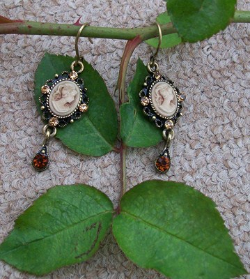 Boucles d'oreilles  Pendant CAME Vintage Marron