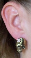 boucles d'oreilles crâne fleur